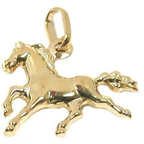 14k Yellow Gold Horse Pendant 